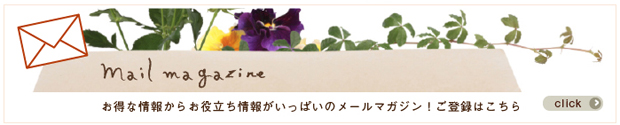 お得な情報からお役立ち情報がいっぱいのメールマガジン!ご登録